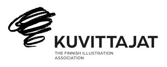 The Association of Finnish Illustrators, Kuvittajat logo. Hyperlink goes to the association's home page